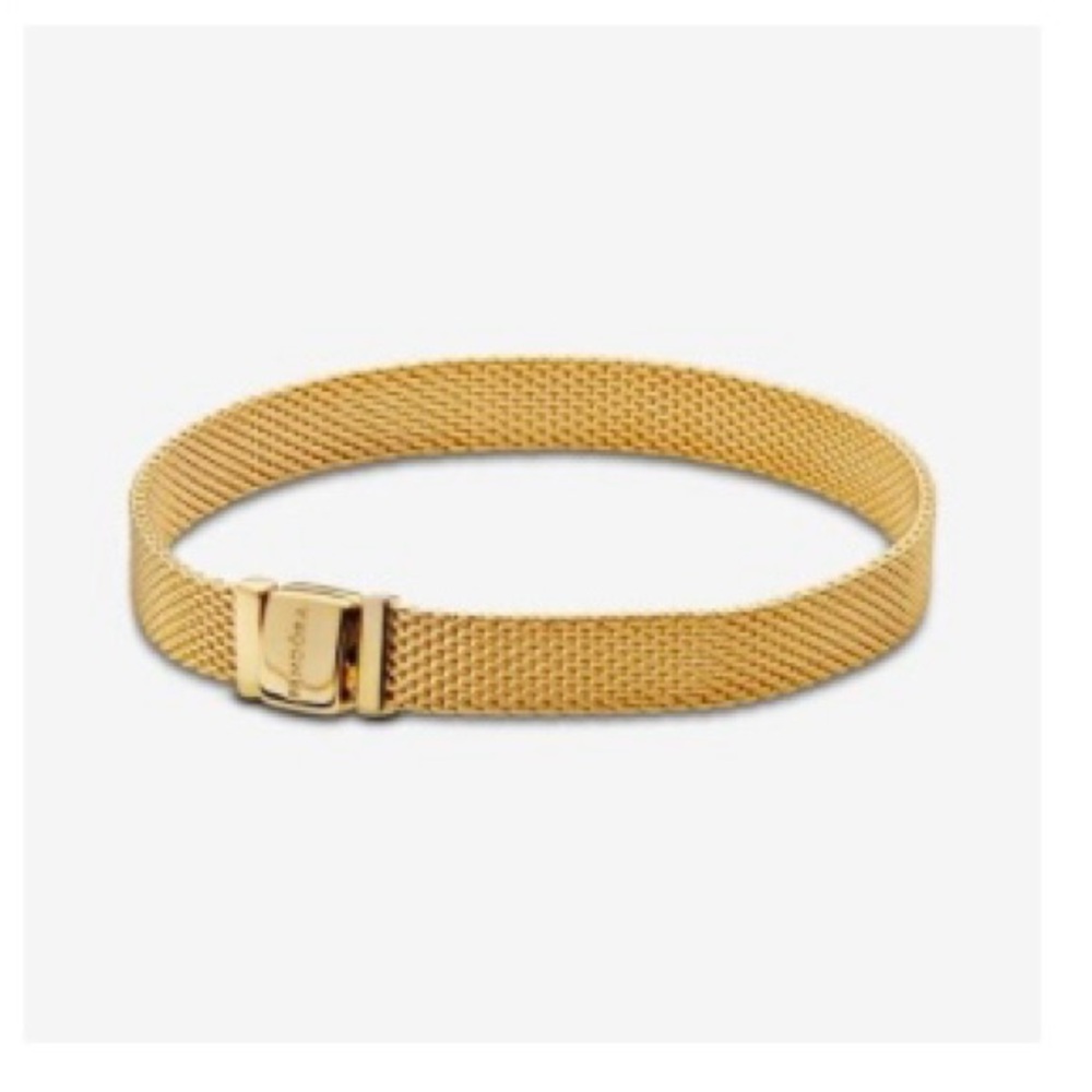 New Pandora Gold-Tone Mesh Bracelet 7.9